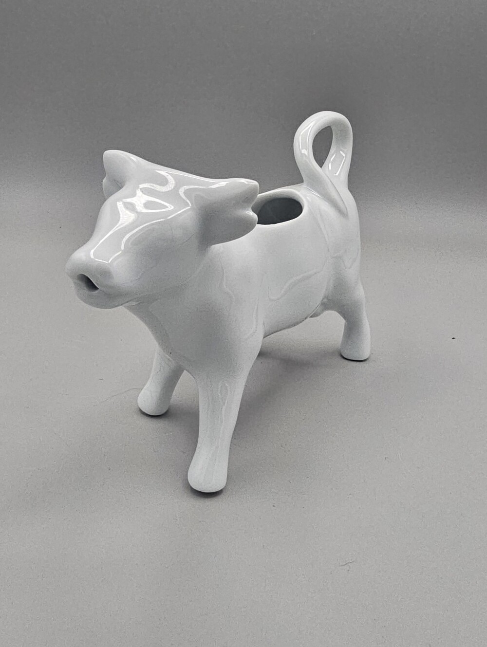 Apilco Porcelain Cow Creamer Milk Spout Farm France Dairy 7" William Sonoma Vtg